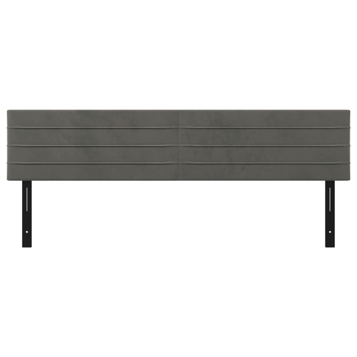 Testiere 2 pz Grigio Scuro 100x5x78/88 cm in Velluto 351226