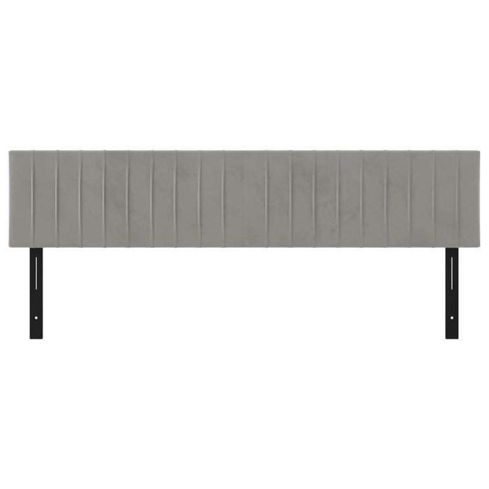 Testiera 2 pz Grigio Chiaro 80x5x78/88 cm in Velluto 351237