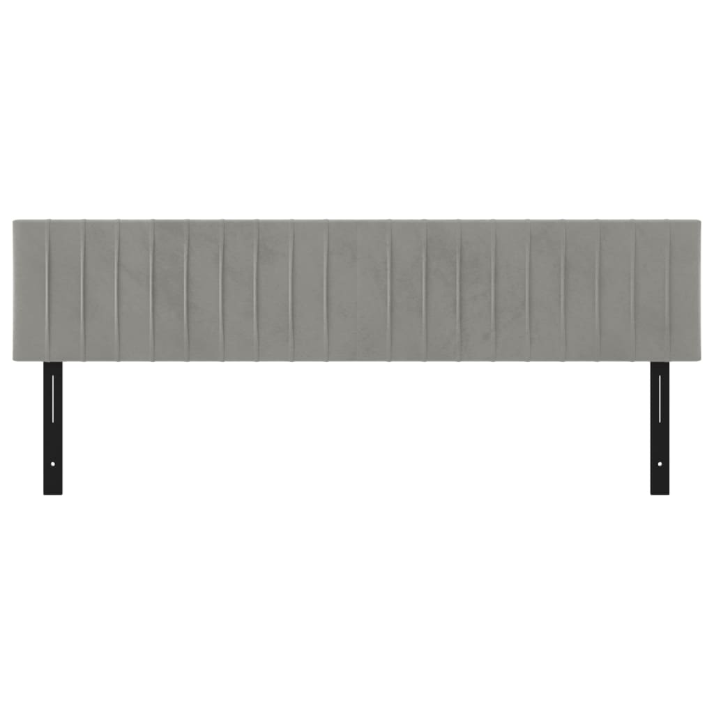 Testiere 2 pz Grigio Chiaro 100x5x78/88 cm in Velluto 351245