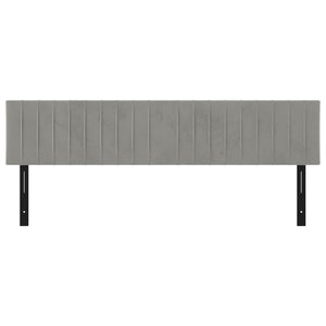 Testiere 2 pz Grigio Chiaro 100x5x78/88 cm in Velluto 351245