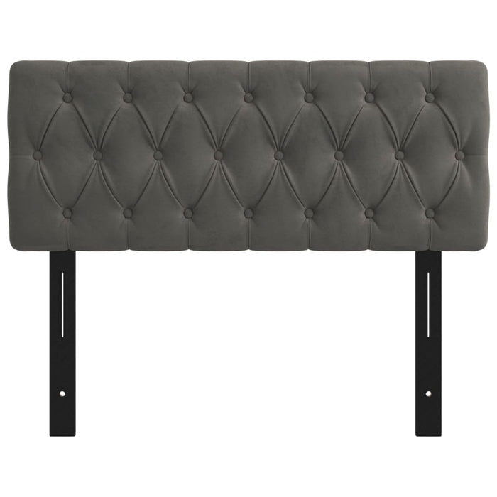 Testiere Grigio Scuro 100x7x78/88 cm in Velluto 351250