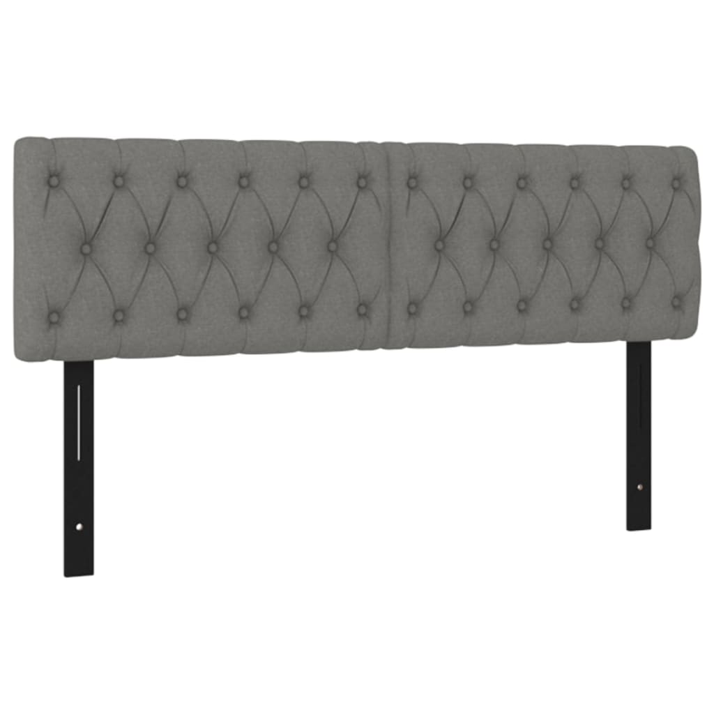 Testiera 2 pz Grigio Scuro 80x7x78/88 cm in Tessuto 351256