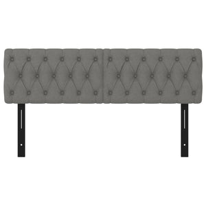 Testiera 2 pz Grigio Scuro 80x7x78/88 cm in Tessuto 351256