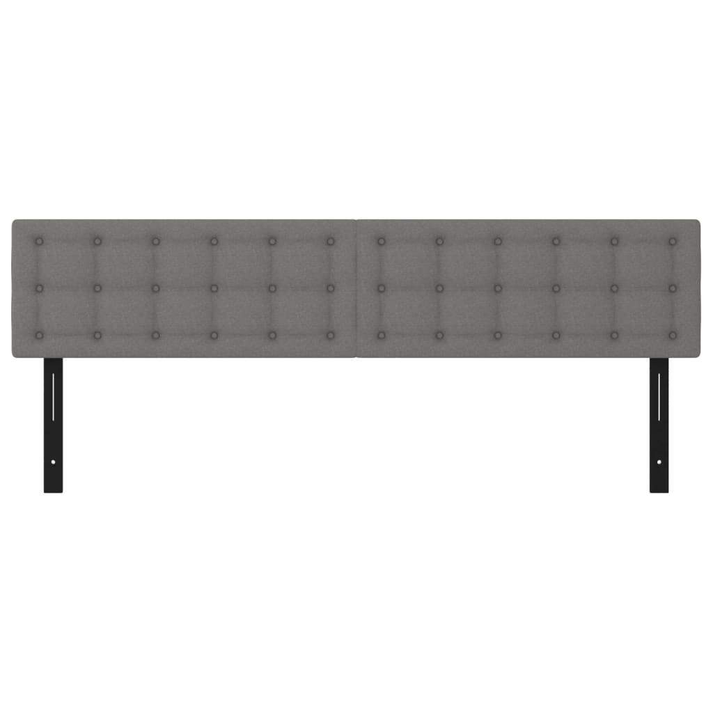 Testiera 2 pz Grigio Scuro 80x5x78/88 cm in Tessuto 351280