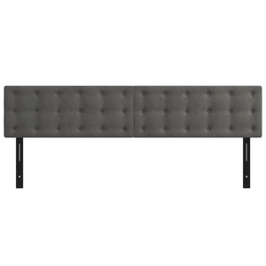 Testiera 2 pz Grigio Scuro 80x5x78/88 cm in Velluto 351284