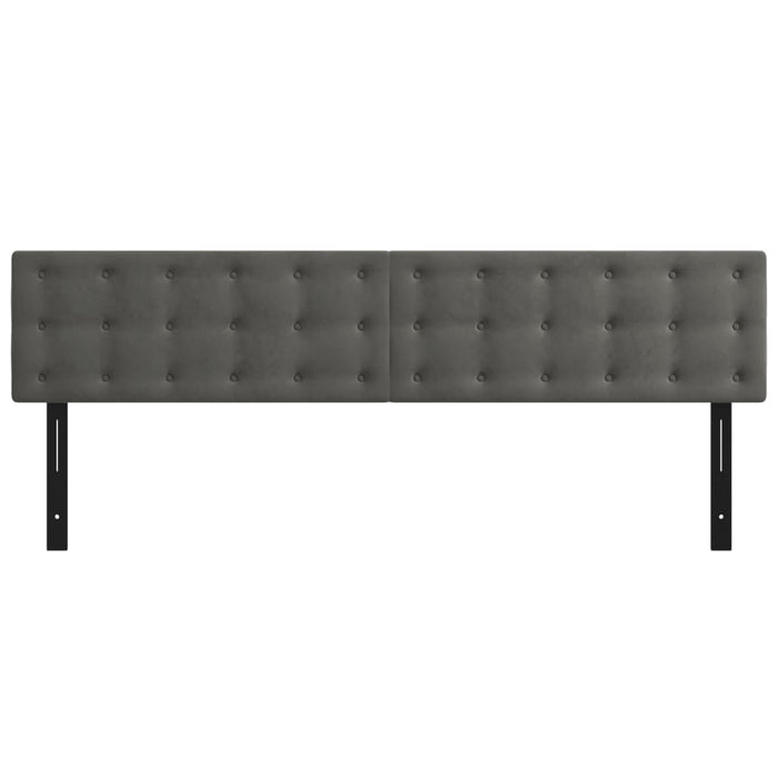 Testiera 2 pz Grigio Scuro 80x5x78/88 cm in Velluto 351284