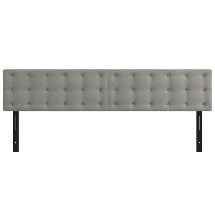 Testiere 2 pz Grigio Chiaro 100x5x78/88 cm in Velluto 351295