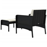 Set da Giardino 2 pz con Cuscini Nero in Polyrattan 319678