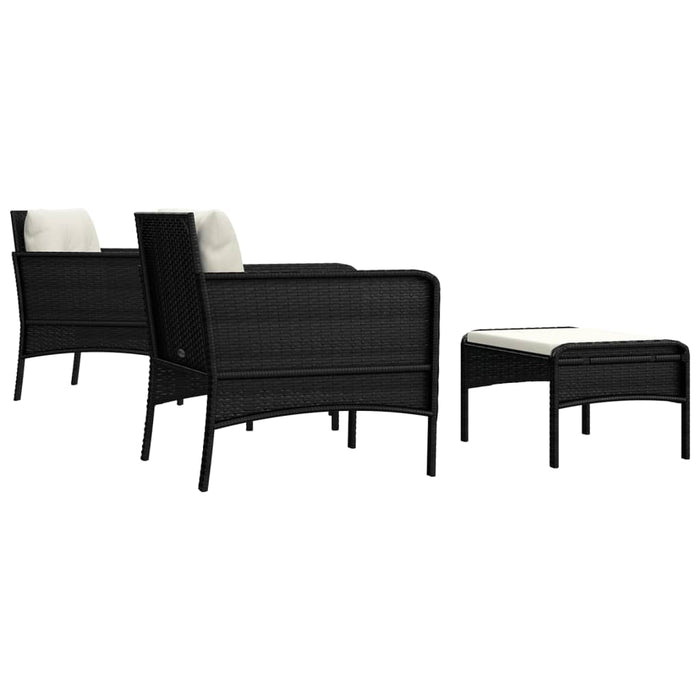 Set Divani da Giardino 5 pz con Cuscini Nero in Polyrattan cod mxl 35624
