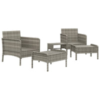 Set Divani da Giardino 5 pz con Cuscini in Polyrattan Grigio 319682