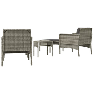 Set Divani da Giardino 5 pz con Cuscini in Polyrattan Grigio 319682
