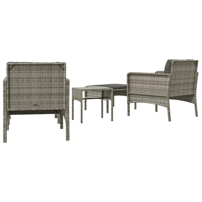 Set Divani da Giardino 5 pz con Cuscini in Polyrattan Grigio 319682