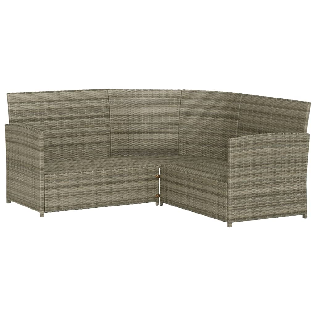 Set Divano a L con Cuscini 2 pz-Sofa Relax-Divanetto Grigio in Polyrattan
