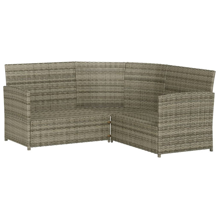 Set Divano a L con Cuscini 2 pz-Sofa Relax-Divanetto Grigio in Polyrattan