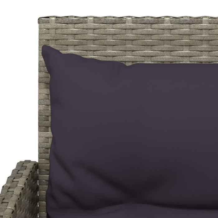 Set Divano a L con Cuscini 2 pz-Sofa Relax-Divanetto Grigio in Polyrattan