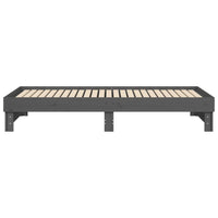 Dormeuse Estraibile Grigia 2x(100x200)cm Legno Massello di Pino 823376