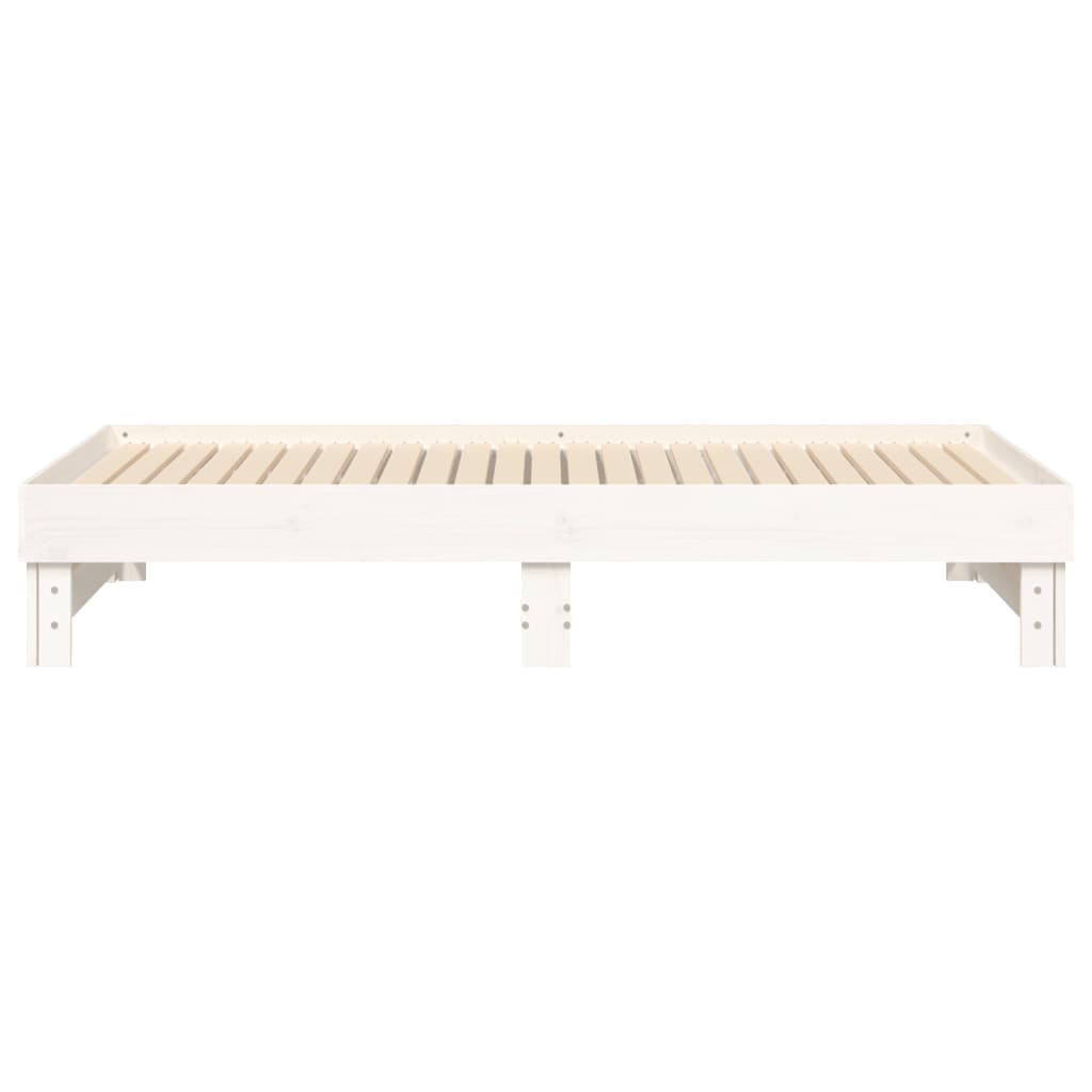 Dormeuse Estraibile Bianca 2x(90x190) cm Legno Massello di Pino 823390