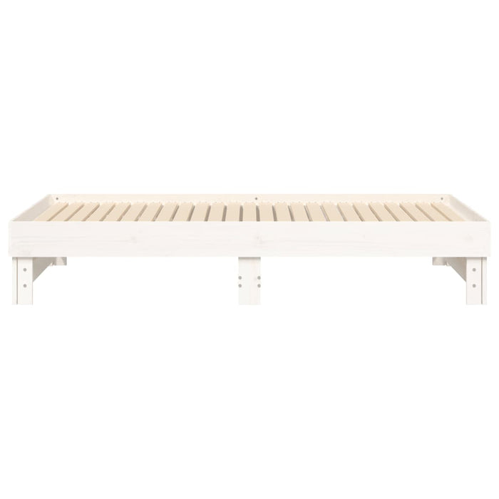 Dormeuse Estraibile Bianca 2x(90x190) cm Legno Massello di Pino 823390