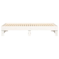 Dormeuse Estraibile Bianca 2x(75x190) cm Legno Massello di Pino 823395