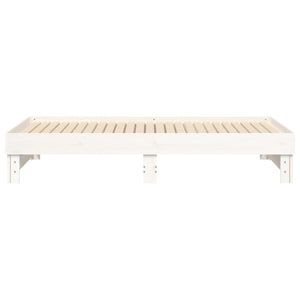 Dormeuse Estraibile Bianca 2x(75x190) cm Legno Massello di Pino 823395