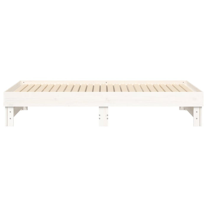 Dormeuse Estraibile Bianca 2x(75x190) cm Legno Massello di Pino 823395