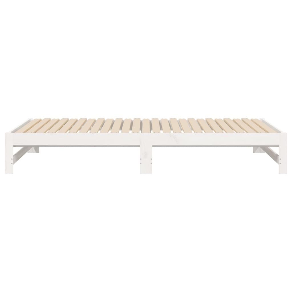 Dormeuse Estraibile Bianca 2x(100x200)cm Legno Massello di Pino cod mxl 40273