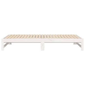 Dormeuse Estraibile Bianca 2x(100x200)cm Legno Massello di Pino 823400