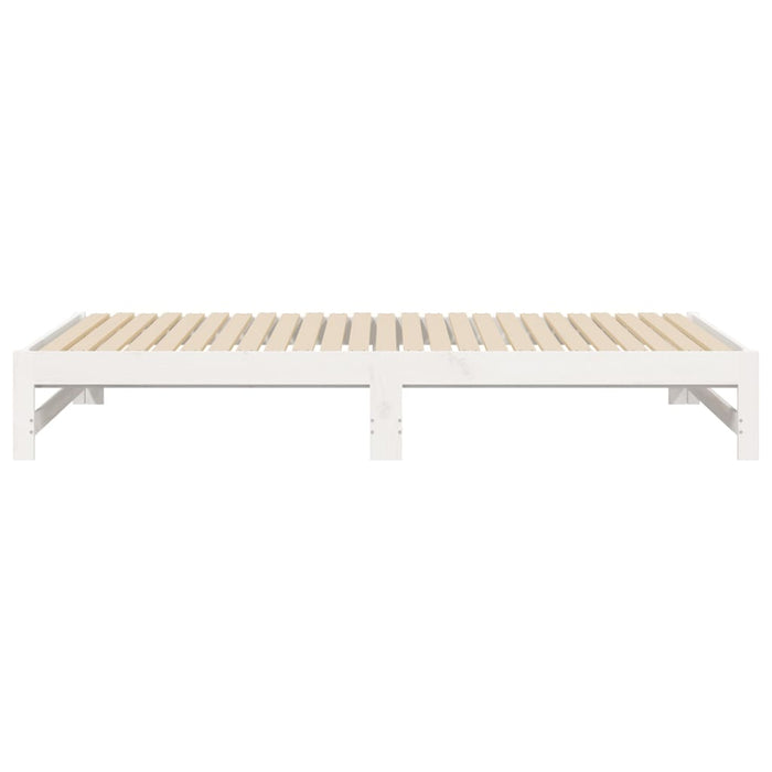 Dormeuse Estraibile Bianca 2x(100x200)cm Legno Massello di Pino 823400