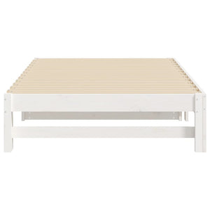 Dormeuse Estraibile Bianca 2x(90x200) cm Legno Massello di Pino 823405