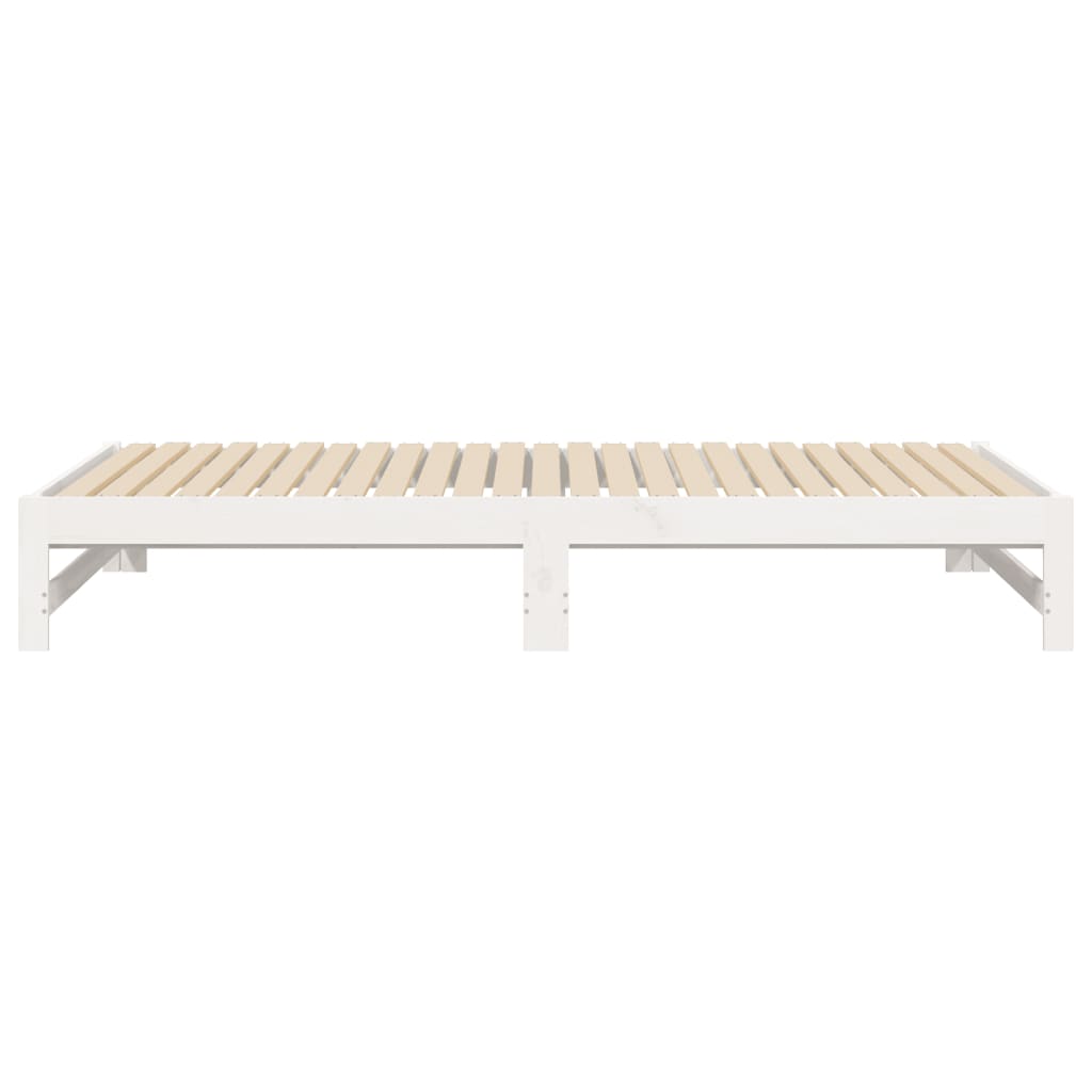 Dormeuse Estraibile Bianca 2x(90x200) cm Legno Massello di Pino 823405