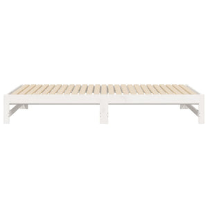 Dormeuse Estraibile Bianca 2x(90x200) cm Legno Massello di Pino 823405