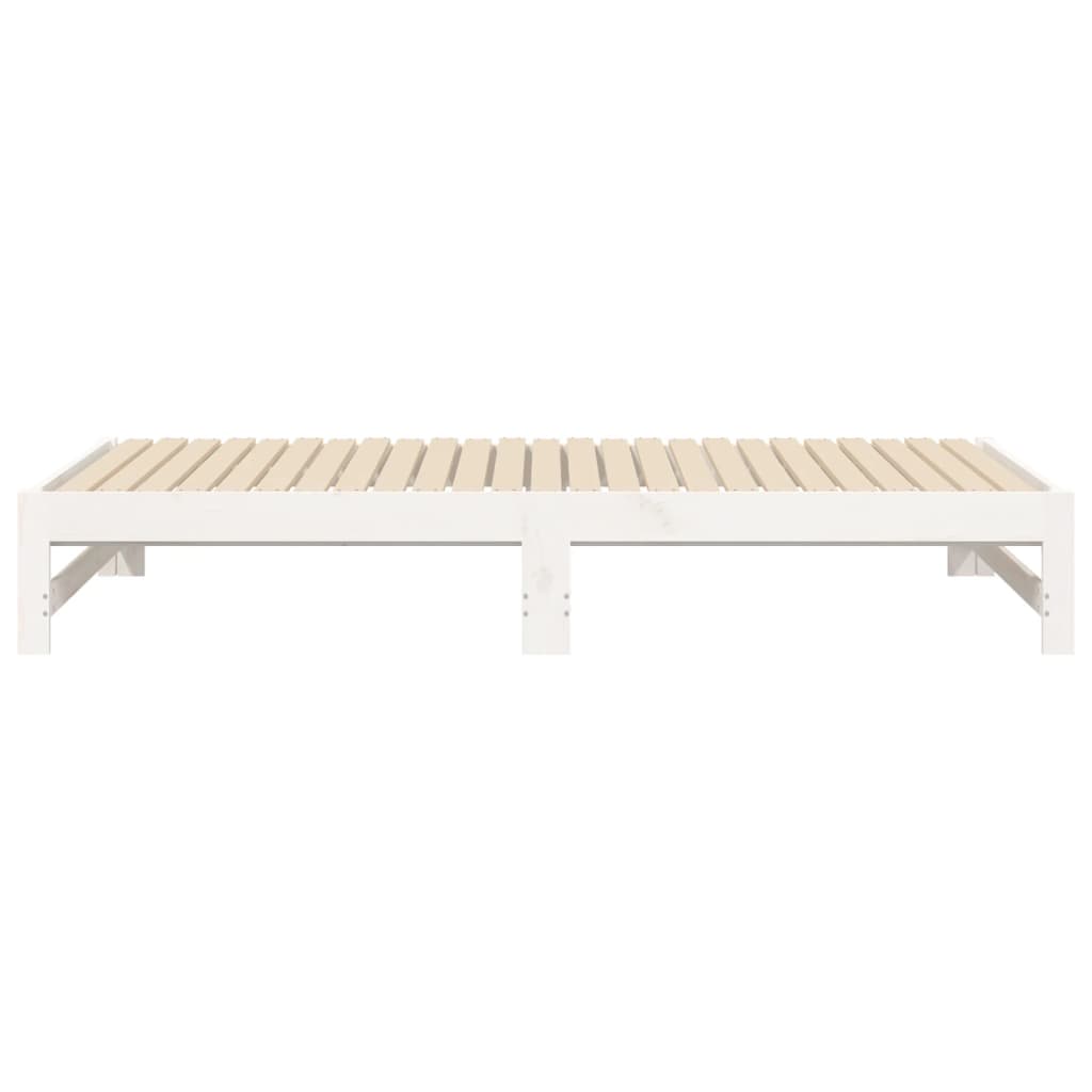 Dormeuse Estraibile Bianca 2x(90x190) cm Legno Massello di Pino 823415