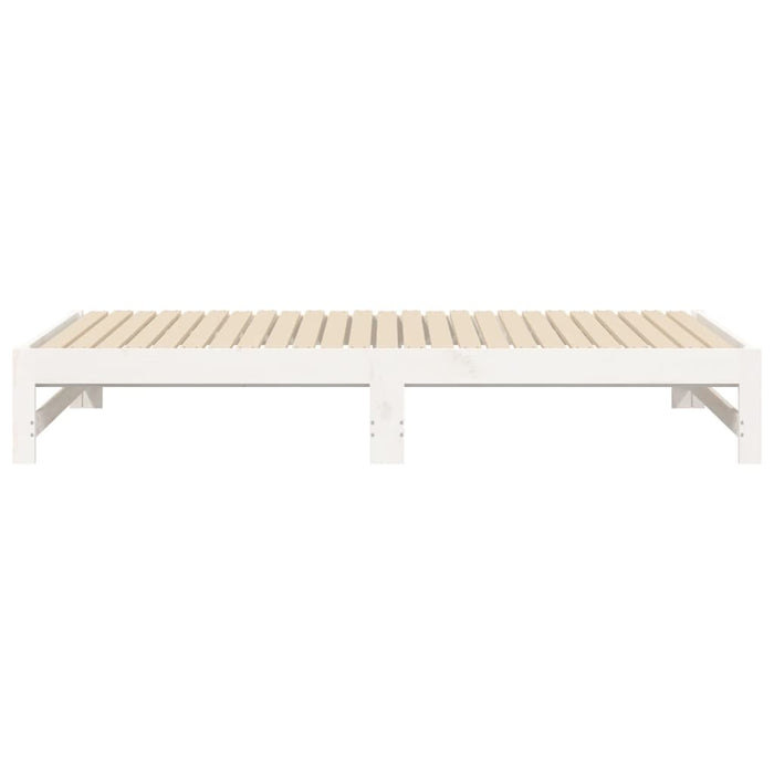 Dormeuse Estraibile Bianca 2x(90x190) cm Legno Massello di Pino 823415