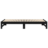 Dormeuse Estraibile Nera 2x(90x190) cm Legno Massello di Pino 823418