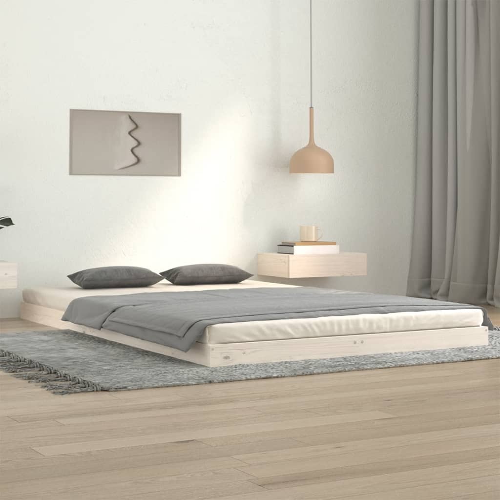 Giroletto senza Materasso-Struttura Letto Bianco 120x200 cm Legno Massello Pino