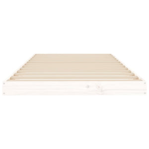 Giroletto senza Materasso Bianco 90x200 cm Legno Massello Pino 823460