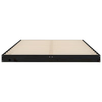 Giroletto Nero 120x190 cm Small Double Legno Massello di Pino 823478