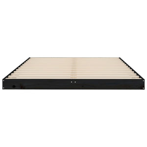 Giroletto Nero 120x190 cm Small Double Legno Massello di Pino 823478