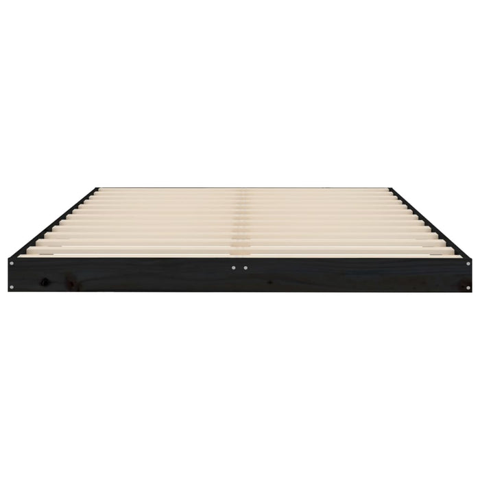 Giroletto Nero 120x190 cm Small Double Legno Massello di Pino 823478