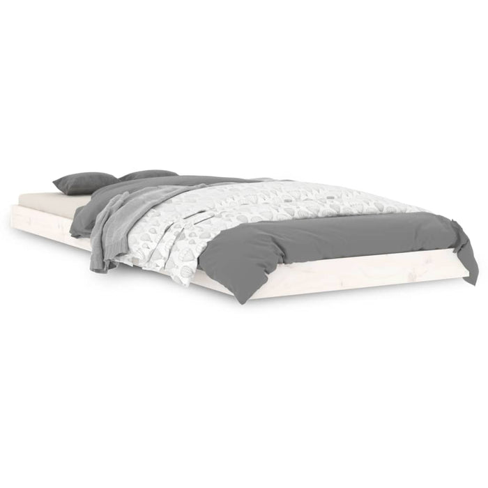 Giroletto senza Materasso Bianco 75x190 Legno Massello di Pino 823485