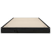 Giroletto-Struttura Letto Nero 75x190 cm Small Single in Legno Massello di Pino