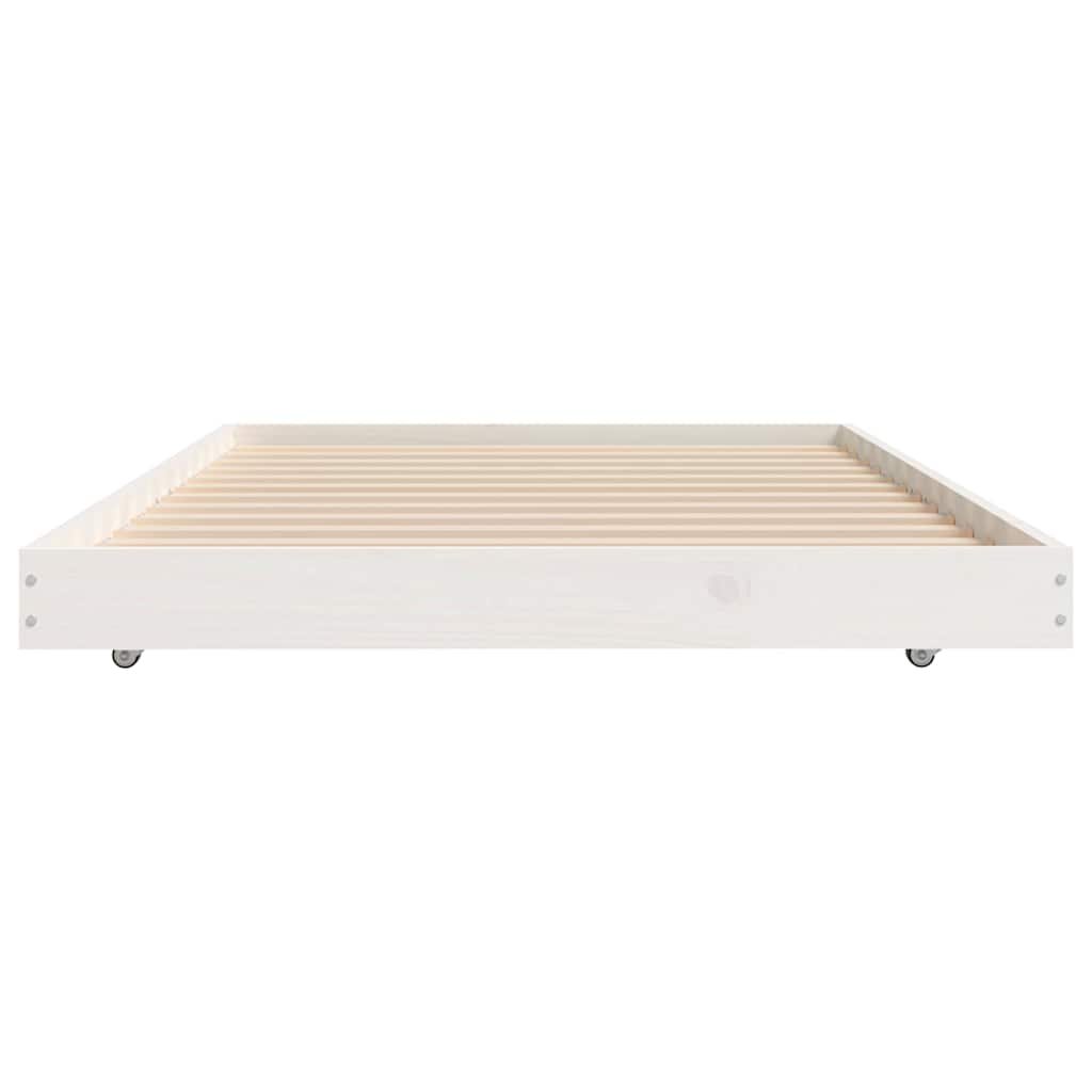 Letto senza Materasso Bianco 90x190 cm in Legno Massello Pino 823505