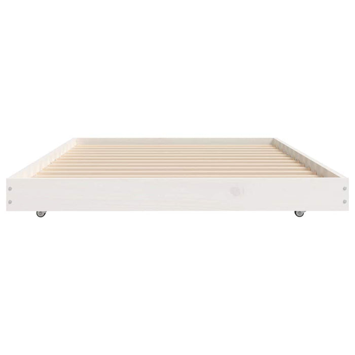 Letto senza Materasso Bianco 90x190 cm in Legno Massello Pino 823505