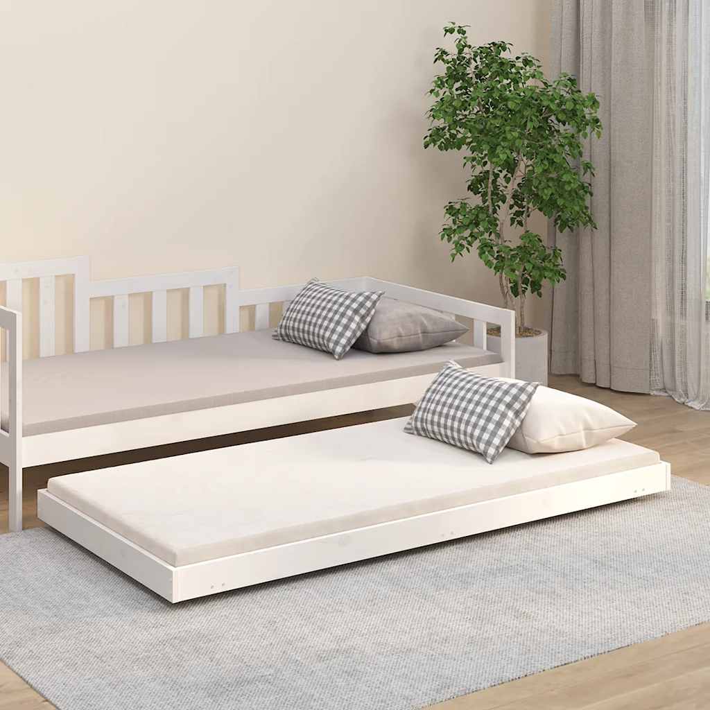 Letto senza Materasso Bianco 90x190 cm in Legno Massello Pino 823505