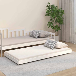 Letto senza Materasso Bianco 90x190 cm in Legno Massello Pino 823505
