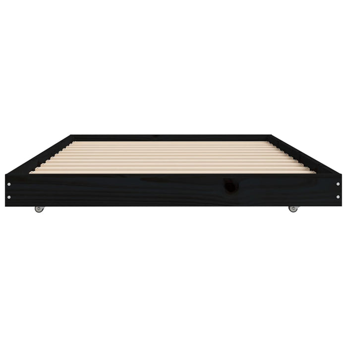 Giroletto Nero 75x190 cm in Legno Massello di Pino 823513