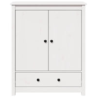 Credenza Bianca 83x41,5x100 cm in Legno Massello di Pino 823515