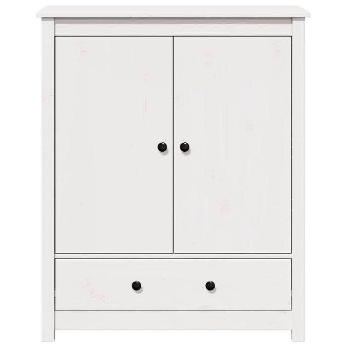 Credenza Bianca 83x41,5x100 cm in Legno Massello di Pino 823515