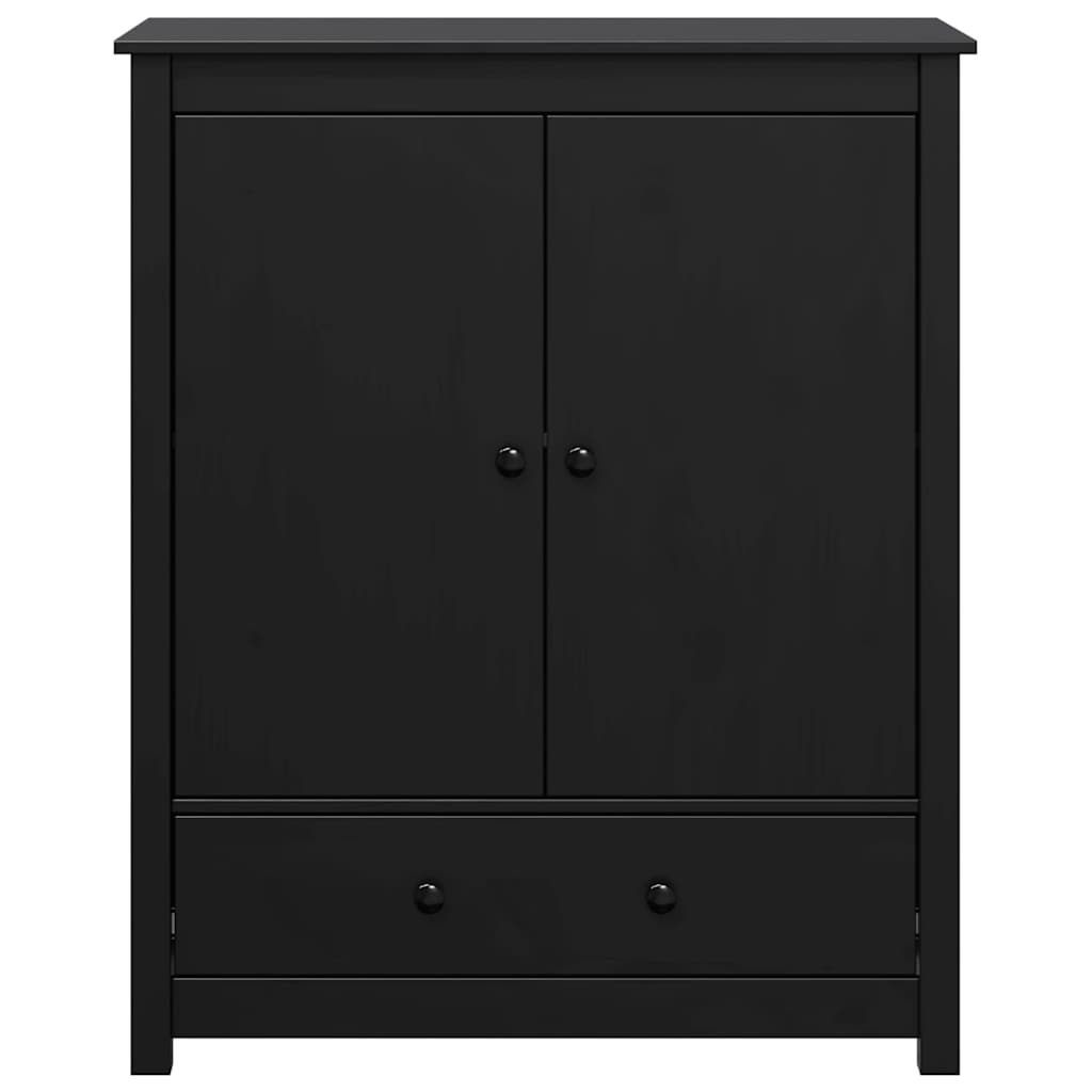 Credenza Nera 83x41,5x100 cm in Legno Massello di Pino 823518