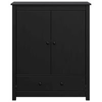 Credenza Nera 83x41,5x100 cm in Legno Massello di Pino 823518